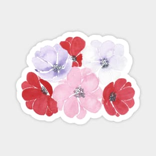 Anemones, floral watercolor painting Magnet