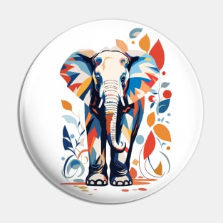 Colorful Matisse Inspired Elephant Design Pin