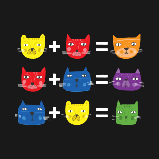 Cat Themed Color Theory for Art Teacher Artist T-Shirt