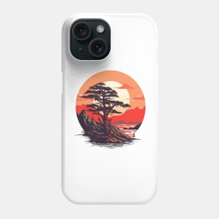 Tree Sunrise Design T-Shirt Phone Case
