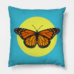 Monarch butterfly on yellow Pillow