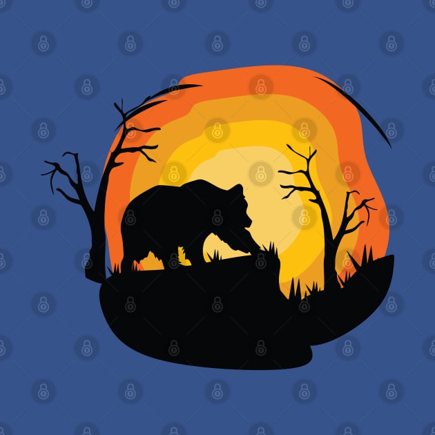 bear sunset silhouette by Mako Design 