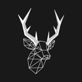 Geometric Light Line Stag Head T-Shirt