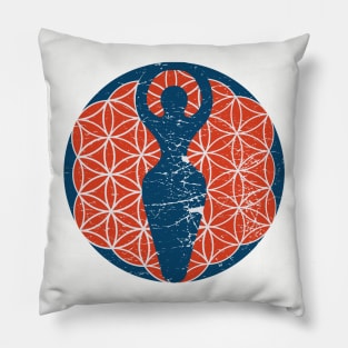 Moon Goddess Flower of Life Sacred Geometry Pillow