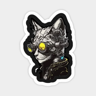 Cyberpunk Cat Magnet