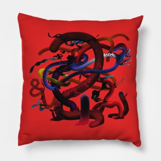 Alien flora Red Pillow