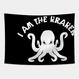 I am the kraken white Tapestry