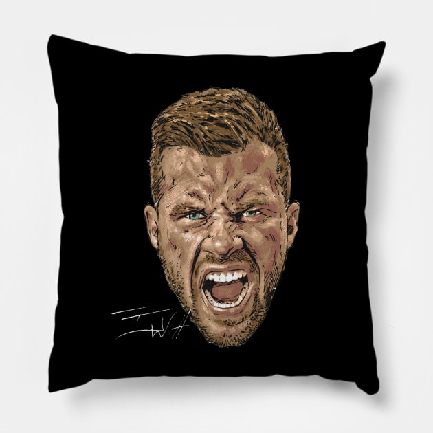 T.J. Watt Pittsburgh Portrait Pillow by MASTER_SHAOLIN