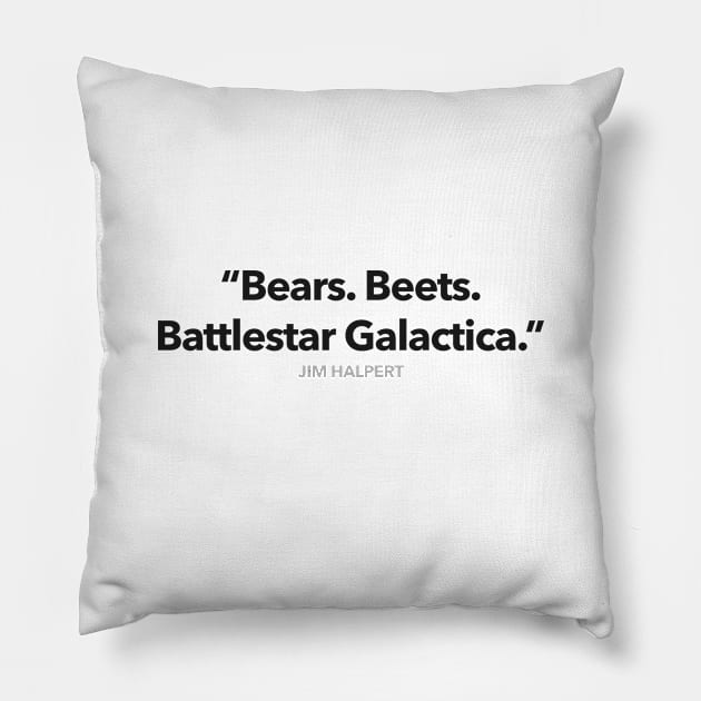 Bears Beets Battlestar Galactica Pillow by Migs