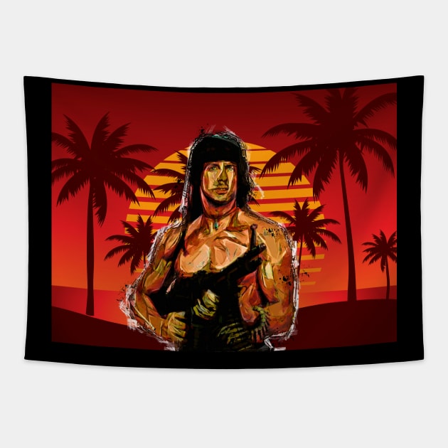 rambo pop art Tapestry by PrintstaBee