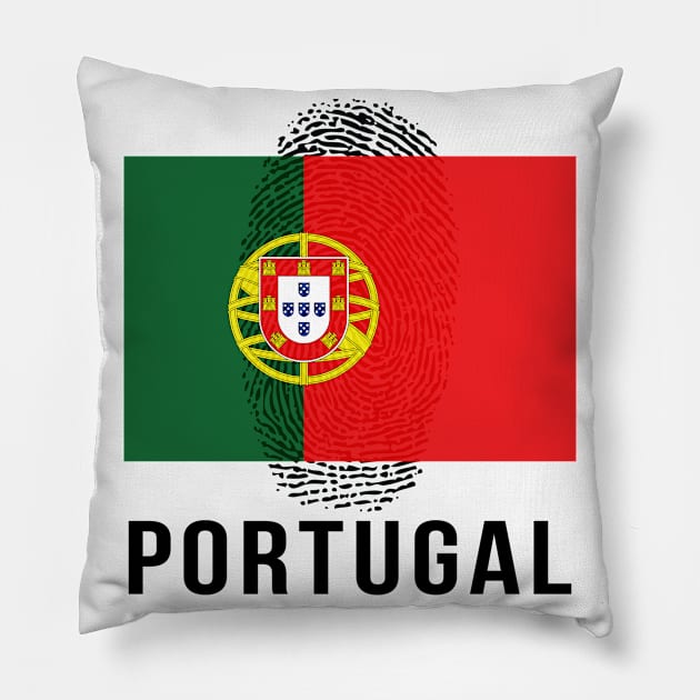 Portugal Flag DNA Pillow by Rocky Ro Designs