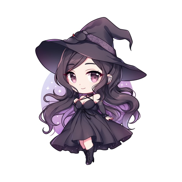 Cute Purple Halloween Witch by SundayDonuts