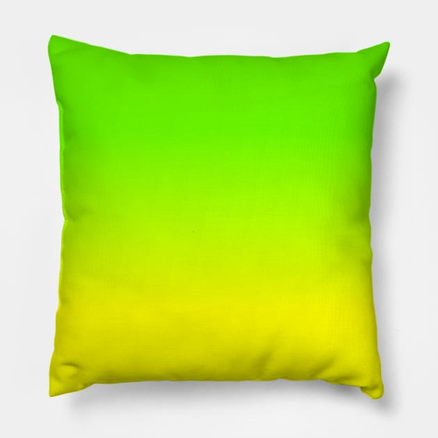 Neon Green and Neon Yellow Ombré  Shade Color Fade Pillow by podartist