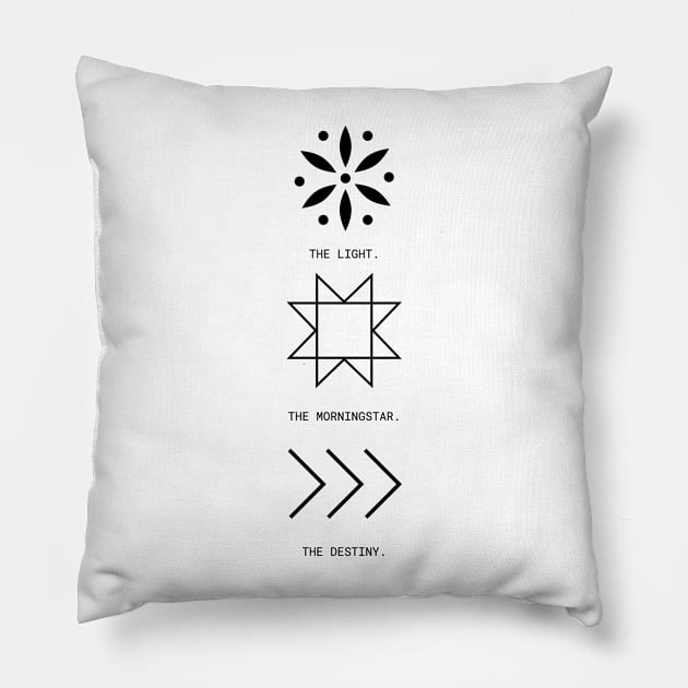 Tri-Symbolism Pillow by Walzie