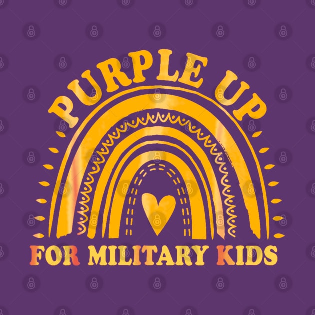 Purple up golden rainbow for military kids by Dreamsbabe