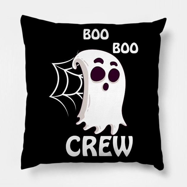 Boo Boo Crew Nurse Ghost Funny Halloween Costume Gift T-Shirt Pillow by Trendy_Designs