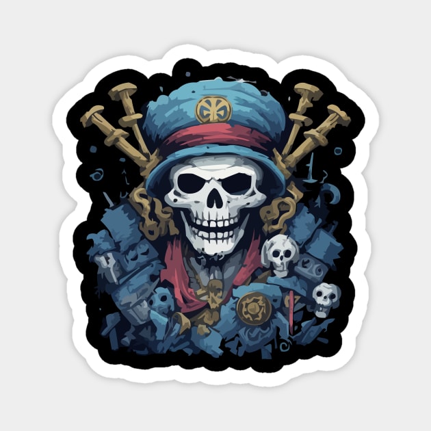 SKULL FUNK WIZARD Magnet by Pixy Official