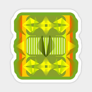 Geometric in yellow green Magnet