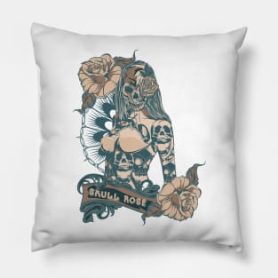 Skull Rose Pillow