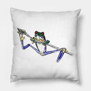 Tropical Frog on a Stick Pillow