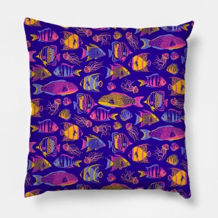 Colorful Funky Fishes Pillow