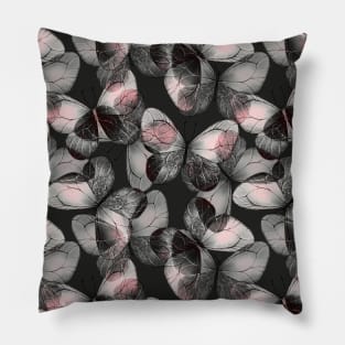 Dark pattern with butterflies Pillow