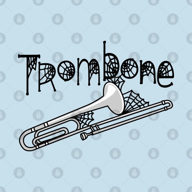 Trombone Halloween Cobwebs by Barthol Graphics