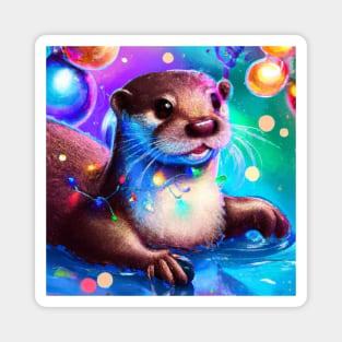 Cute Otter Drawing Magnet
