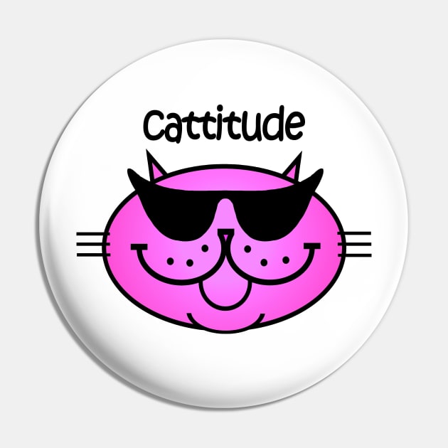 Cattitude 2 - Pinky Pin by RawSunArt