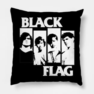 Black flag members monochrome Pillow