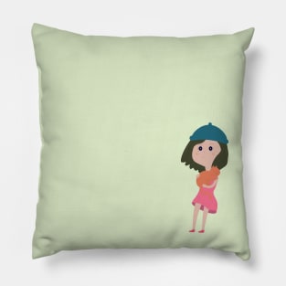 Girl with cat Pillow