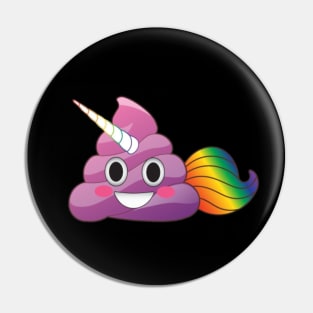 Cute Magical Unicorn Poop with Rainbow Tail Pin