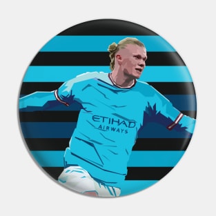 Erling Haaland In Vector Art Style Pin