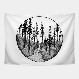 Geometric woods Tapestry