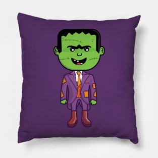 Cute Frankenstein dressed for Halloween Party Pillow