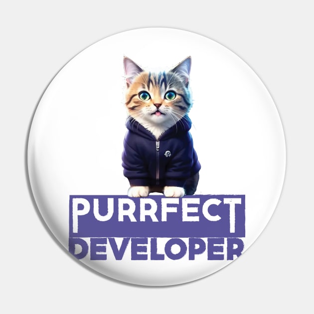 Just a Purrfect Developer Cat Pin by Dmytro