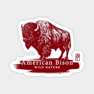 American Bison - WILD NATURE - BISON -17 Magnet