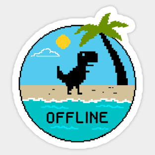 Chrome Dino T-Rex Offline Park - Sticker Mania