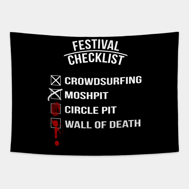 Metal und Rock - Festival Checkliste Tapestry by Modern Medieval Design