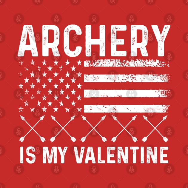 Archery is valentine love design with bow and arrow by click2print