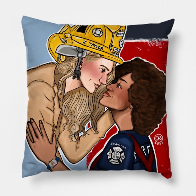 Joy and Zoey - Fire Helmet Pillow by wynhaaughtcolbs