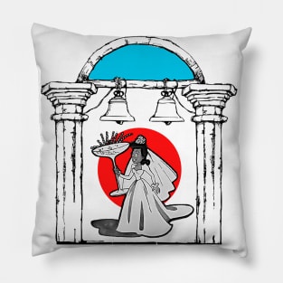 church wedding bride drinking Pillow