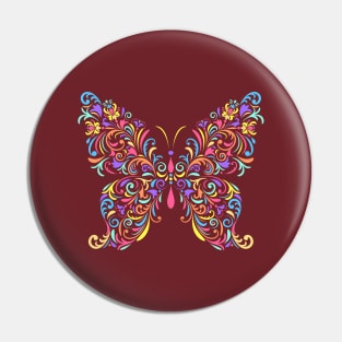 butterfly floral illustration Pin