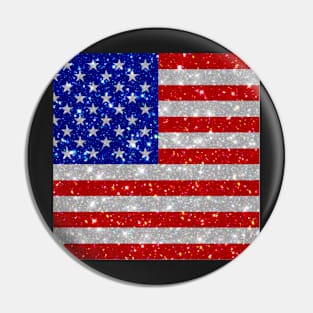 American Flag Glitter Sticker Pin