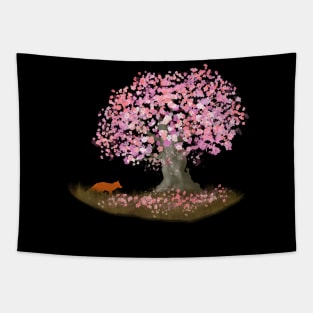 Sakura and Fox Tapestry