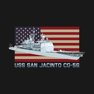 San Jacinto CG-56 Ship Diagram American Flag Gift T-Shirt