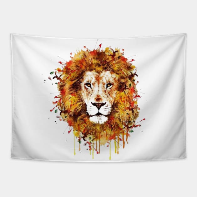 Watercolour Graffiti Lion Tapestry by designsbycreation