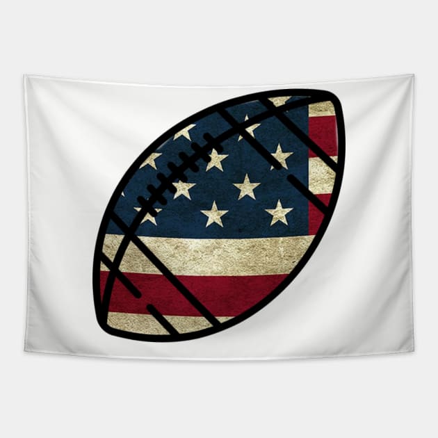 American Flag Football Tapestry by KayBee Gift Shop