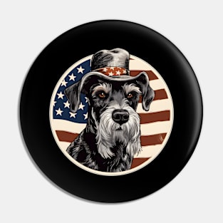 Patriotic Schnauzer Pin