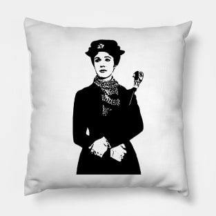 Mary Poppins Silhouette Pink Pillow